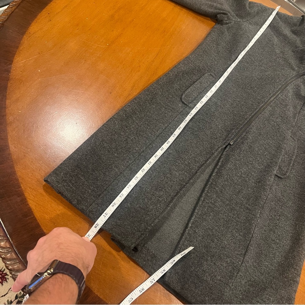 Betabrand Crossover Jacket Charcoal Gray Medium Above Knee Asymmetrical Zip - Picture 15 of 16